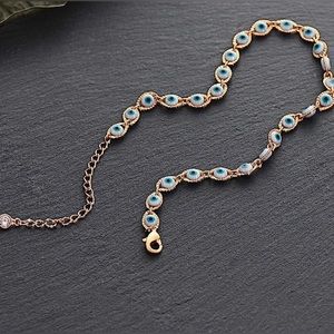 Dainty summer evil eye anklet